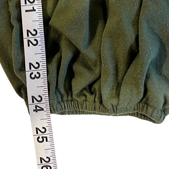 Zenana Pants Medium Olive Green Side Slit Wide Leg Relaxed Knit Jogger Pants - Picture 6 of 12